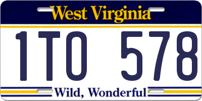 WV license plate 1TO578