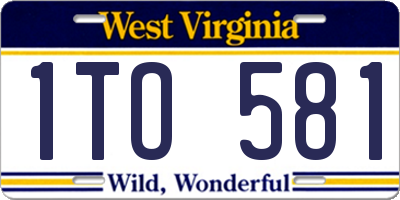 WV license plate 1TO581