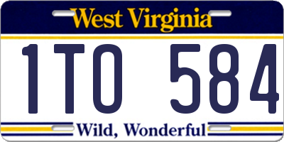 WV license plate 1TO584