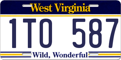 WV license plate 1TO587