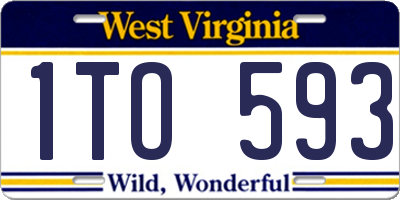 WV license plate 1TO593