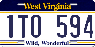WV license plate 1TO594