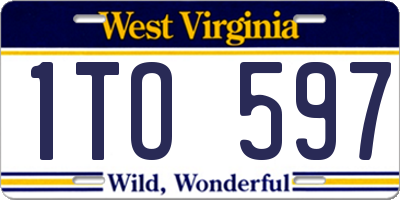 WV license plate 1TO597