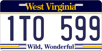WV license plate 1TO599