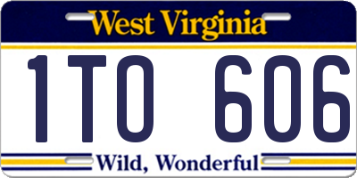 WV license plate 1TO606