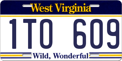 WV license plate 1TO609