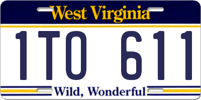 WV license plate 1TO611