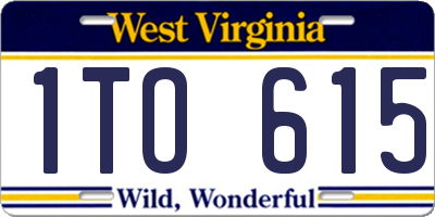WV license plate 1TO615