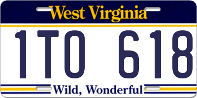 WV license plate 1TO618