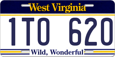 WV license plate 1TO620