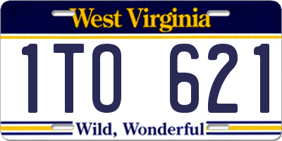 WV license plate 1TO621