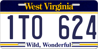 WV license plate 1TO624