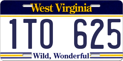 WV license plate 1TO625