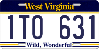 WV license plate 1TO631