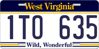 WV license plate 1TO635