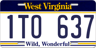 WV license plate 1TO637