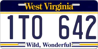 WV license plate 1TO642