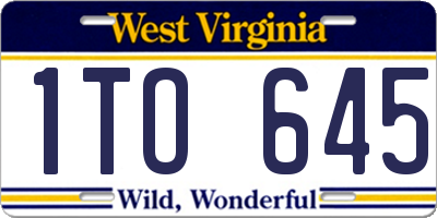 WV license plate 1TO645