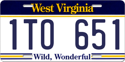 WV license plate 1TO651