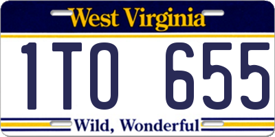 WV license plate 1TO655
