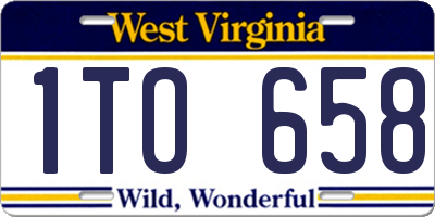 WV license plate 1TO658
