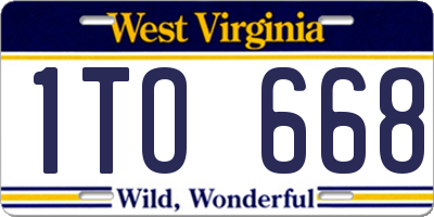 WV license plate 1TO668