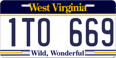 WV license plate 1TO669