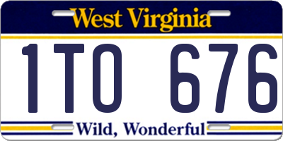 WV license plate 1TO676