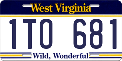 WV license plate 1TO681