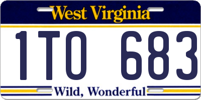 WV license plate 1TO683