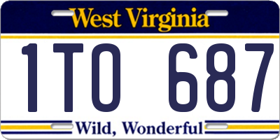 WV license plate 1TO687