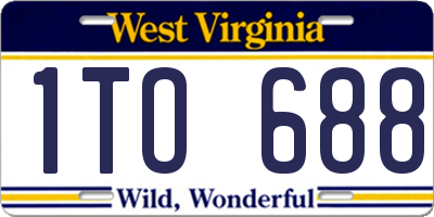 WV license plate 1TO688