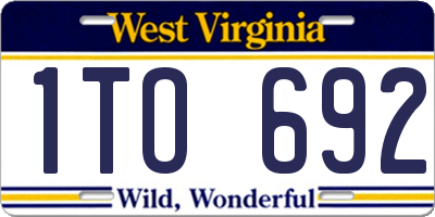 WV license plate 1TO692