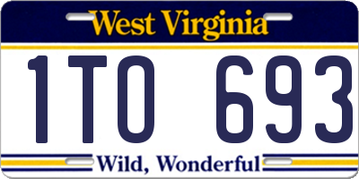 WV license plate 1TO693