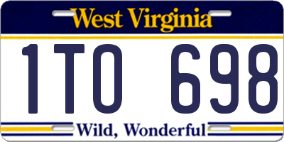 WV license plate 1TO698