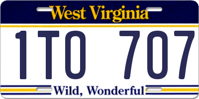 WV license plate 1TO707