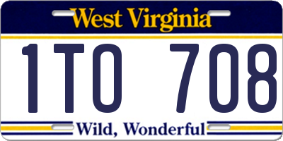 WV license plate 1TO708