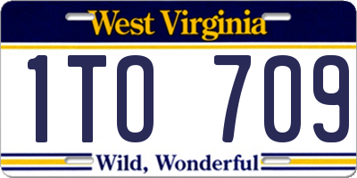 WV license plate 1TO709