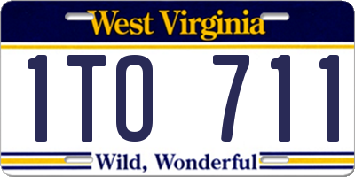 WV license plate 1TO711