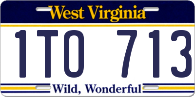 WV license plate 1TO713