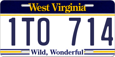 WV license plate 1TO714