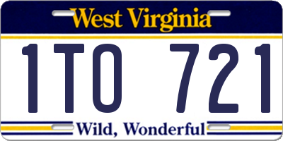 WV license plate 1TO721