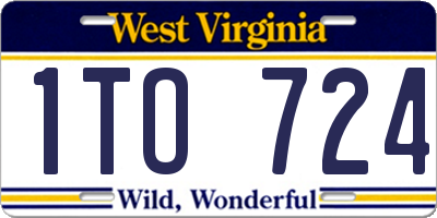 WV license plate 1TO724