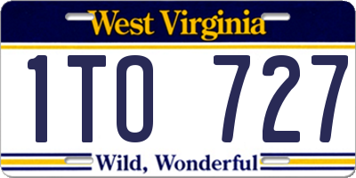 WV license plate 1TO727