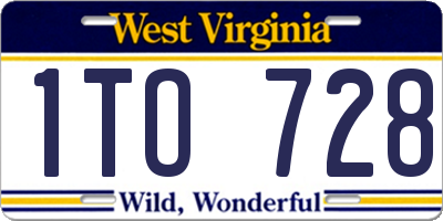 WV license plate 1TO728