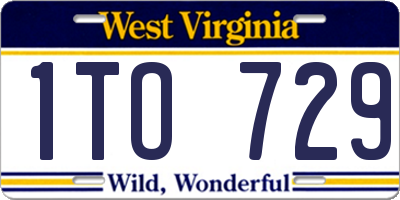 WV license plate 1TO729