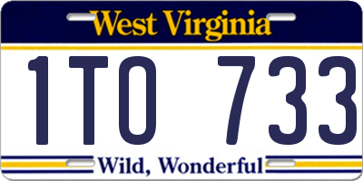 WV license plate 1TO733