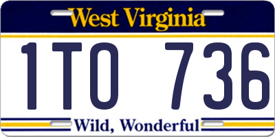 WV license plate 1TO736