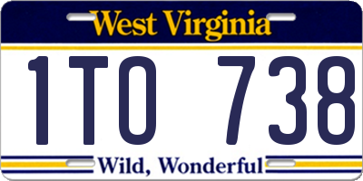 WV license plate 1TO738
