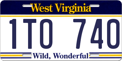 WV license plate 1TO740